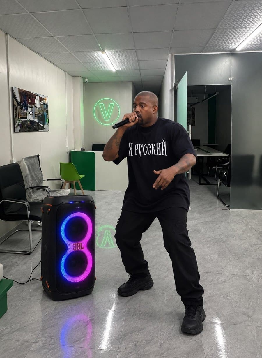 Kanye West at the V-HUB office